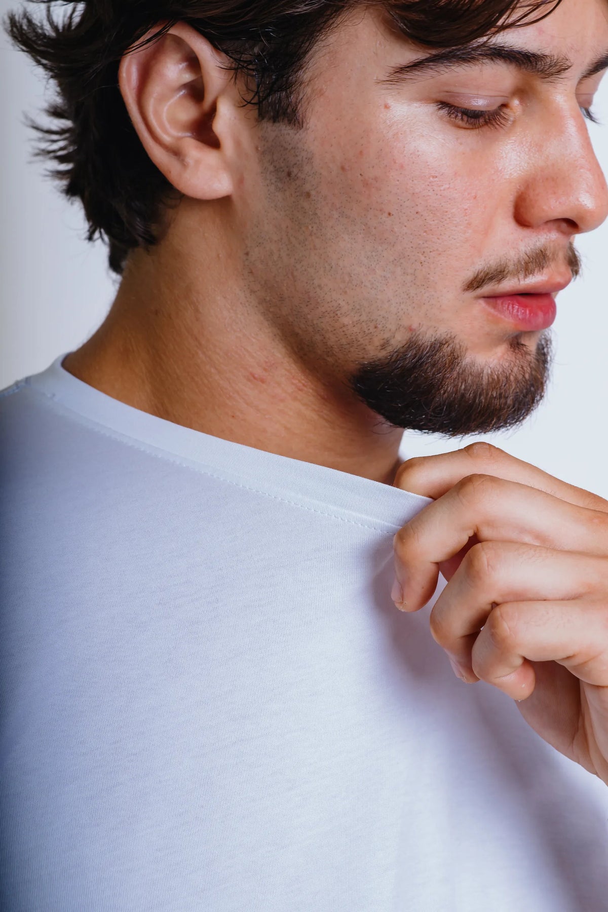 Camiseta Essential Branco, detalhe do tecido